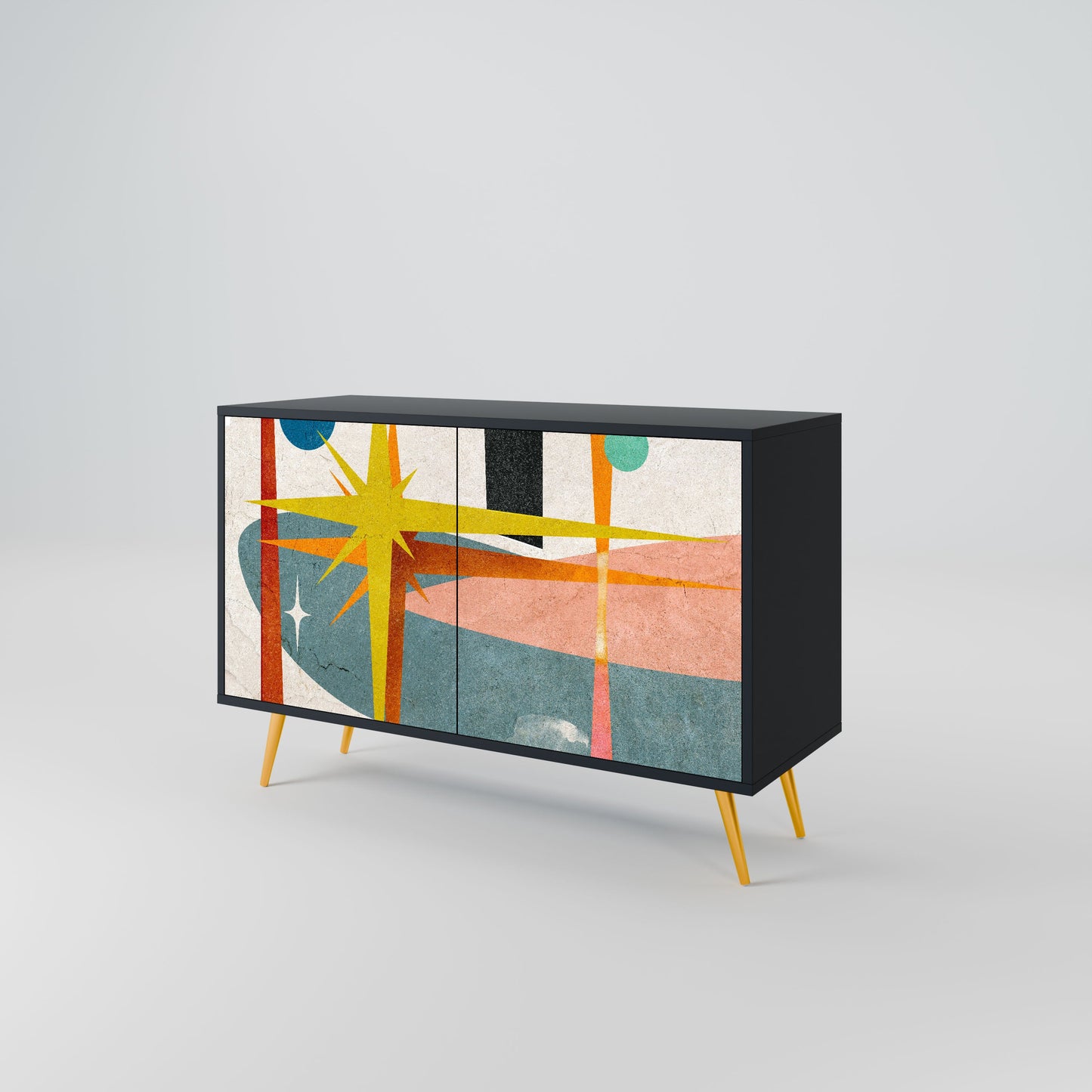 Credenza a 2 ante INTERSTELLAR VIBES in finitura nera