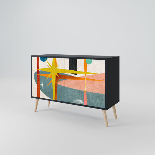 Credenza a 2 ante INTERSTELLAR VIBES in finitura nera