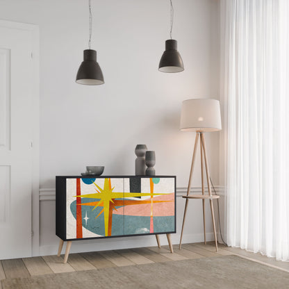 Credenza a 2 ante INTERSTELLAR VIBES in finitura nera