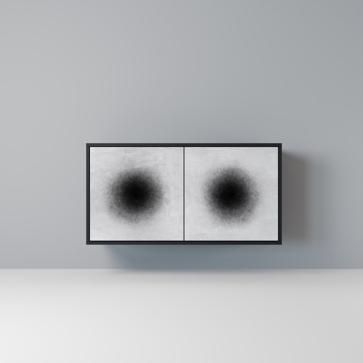 BLACK HOLE Madia a 2 Ante in Finitura Nera