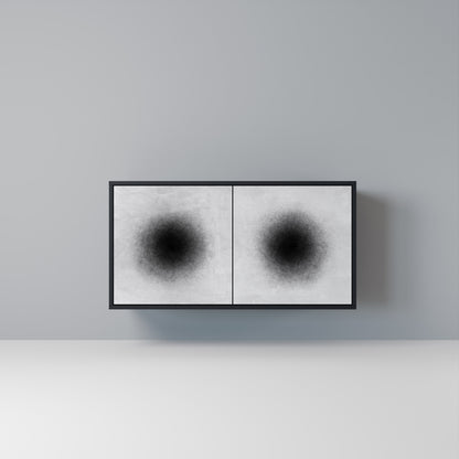 BLACK HOLE Madia a 2 Ante in Finitura Nera