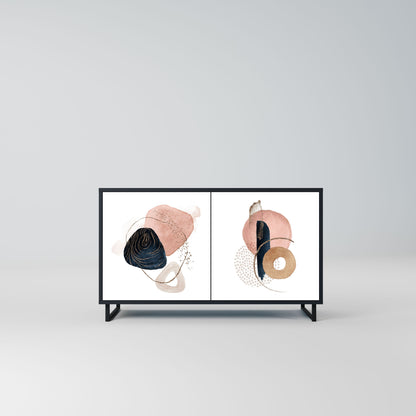 Credenza a 2 ante COLORFUL SHAPES in finitura nera