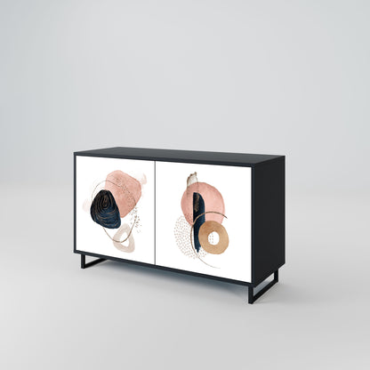 Credenza a 2 ante COLORFUL SHAPES in finitura nera