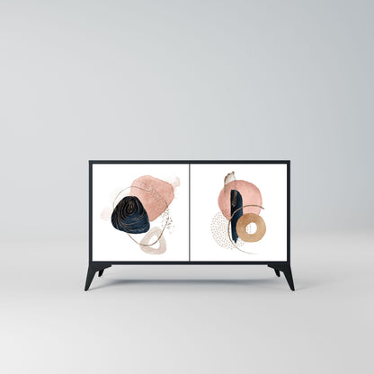 Credenza a 2 ante COLORFUL SHAPES in finitura nera