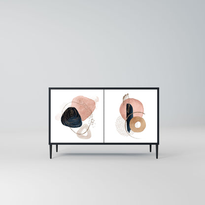 Credenza a 2 ante COLORFUL SHAPES in finitura nera