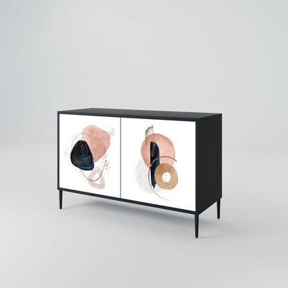 Credenza a 2 ante COLORFUL SHAPES in finitura nera