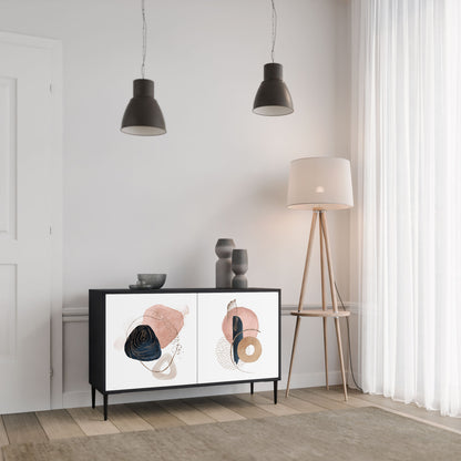Credenza a 2 ante COLORFUL SHAPES in finitura nera