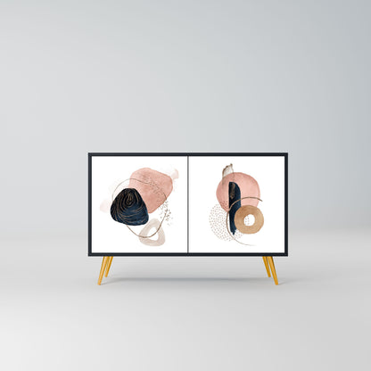 Credenza a 2 ante COLORFUL SHAPES in finitura nera
