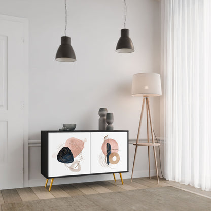Credenza a 2 ante COLORFUL SHAPES in finitura nera