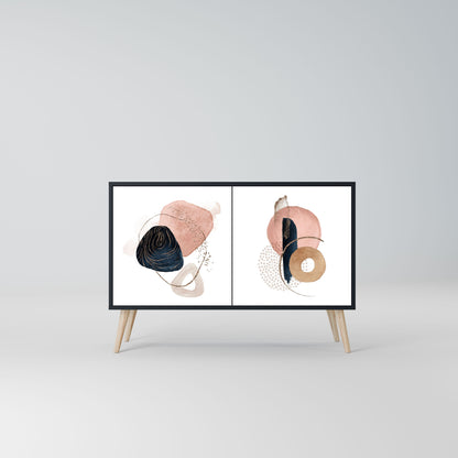 Credenza a 2 ante COLORFUL SHAPES in finitura nera