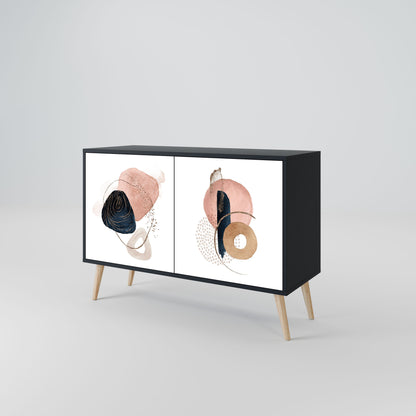Credenza a 2 ante COLORFUL SHAPES in finitura nera