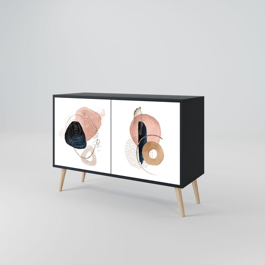Credenza a 2 ante COLORFUL SHAPES in finitura nera