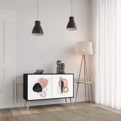 Credenza a 2 ante COLORFUL SHAPES in finitura nera