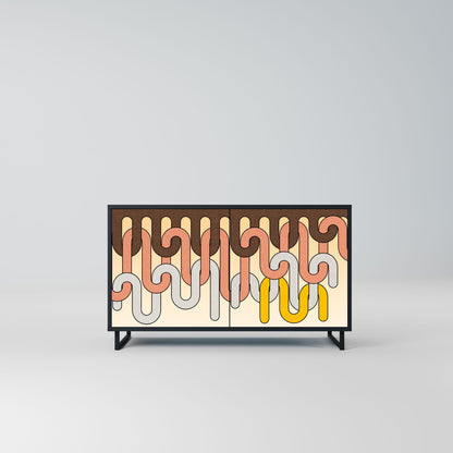 Credenza a 2 ante COLORFUL STRINGS in finitura nera
