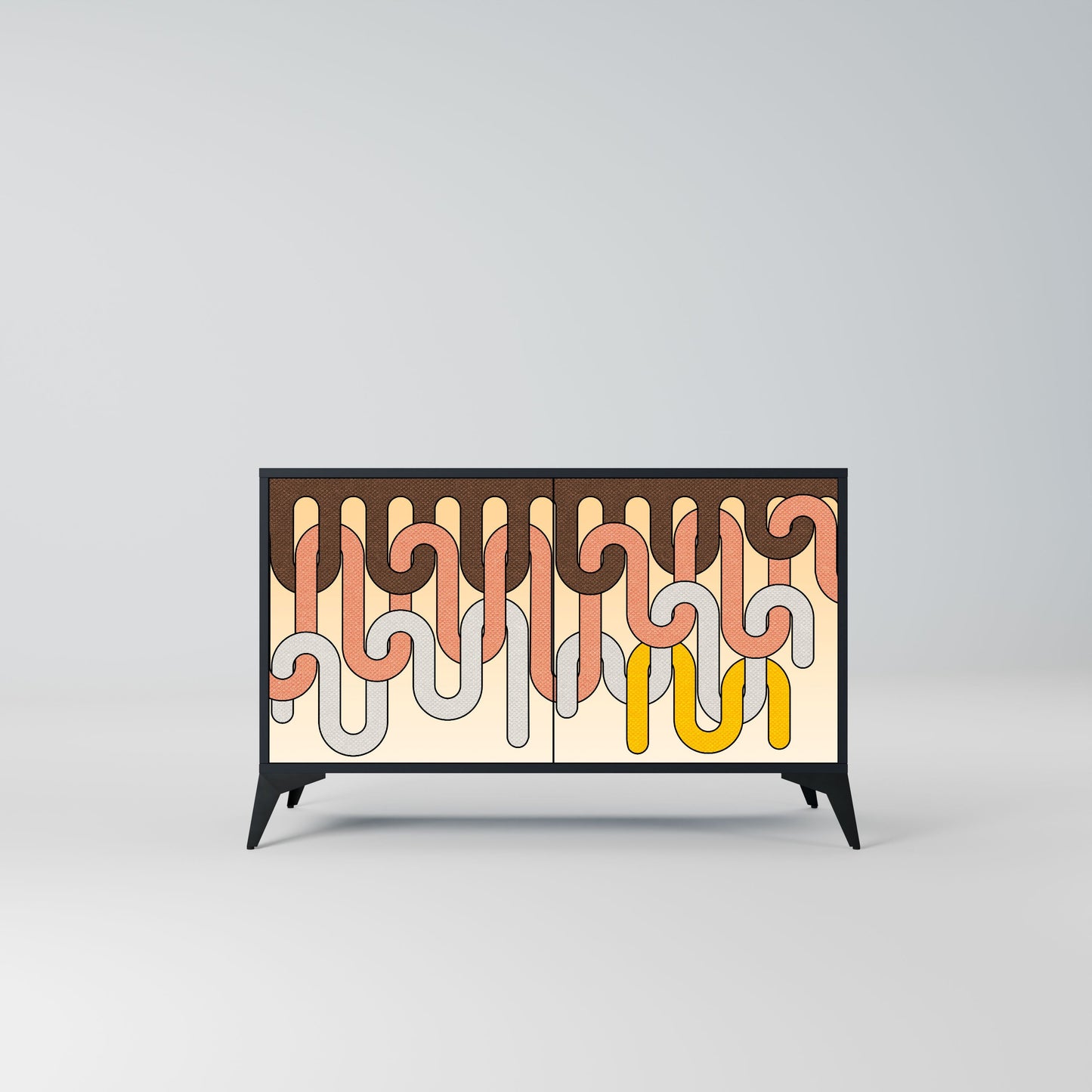 Credenza a 2 ante COLORFUL STRINGS in finitura nera