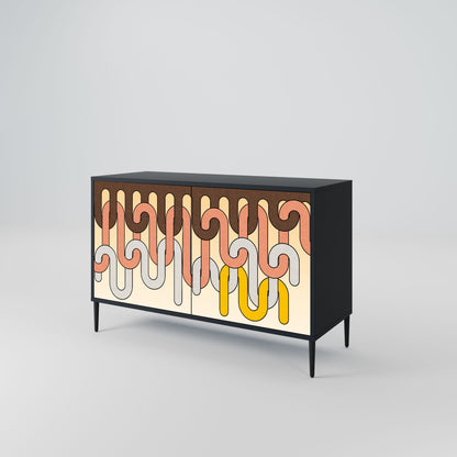 Credenza a 2 ante COLORFUL STRINGS in finitura nera