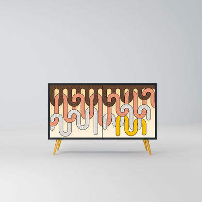 Credenza a 2 ante COLORFUL STRINGS in finitura nera