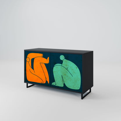 Credenza a 2 ante INSIEME MA SEPARATAMENTE in finitura nera