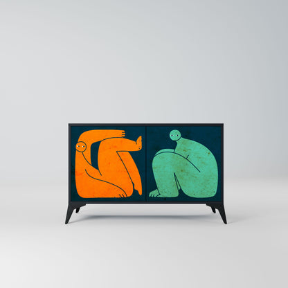 Credenza a 2 ante INSIEME MA SEPARATAMENTE in finitura nera