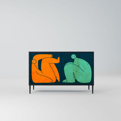Credenza a 2 ante INSIEME MA SEPARATAMENTE in finitura nera