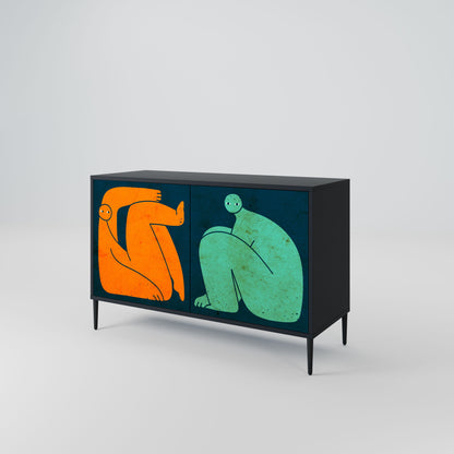 Credenza a 2 ante INSIEME MA SEPARATAMENTE in finitura nera