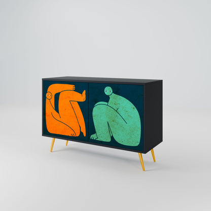 Credenza a 2 ante INSIEME MA SEPARATAMENTE in finitura nera