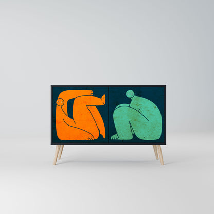 Credenza a 2 ante INSIEME MA SEPARATAMENTE in finitura nera