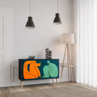Credenza a 2 ante INSIEME MA SEPARATAMENTE in finitura nera