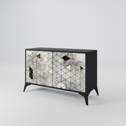 Credenza ASHEN ARIA a 2 ante in finitura nera