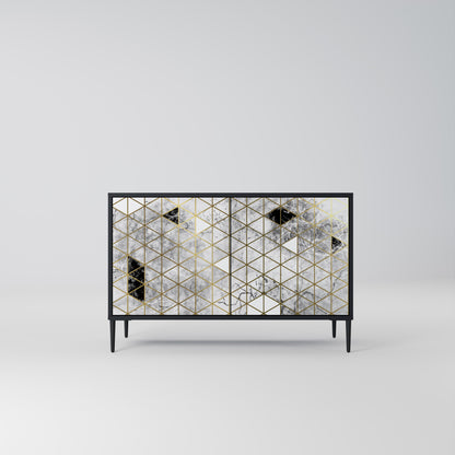 Credenza ASHEN ARIA a 2 ante in finitura nera