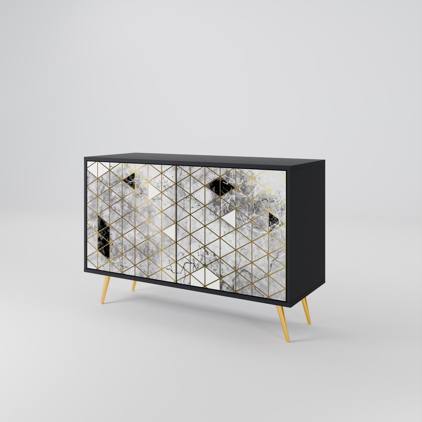 Credenza ASHEN ARIA a 2 ante in finitura nera