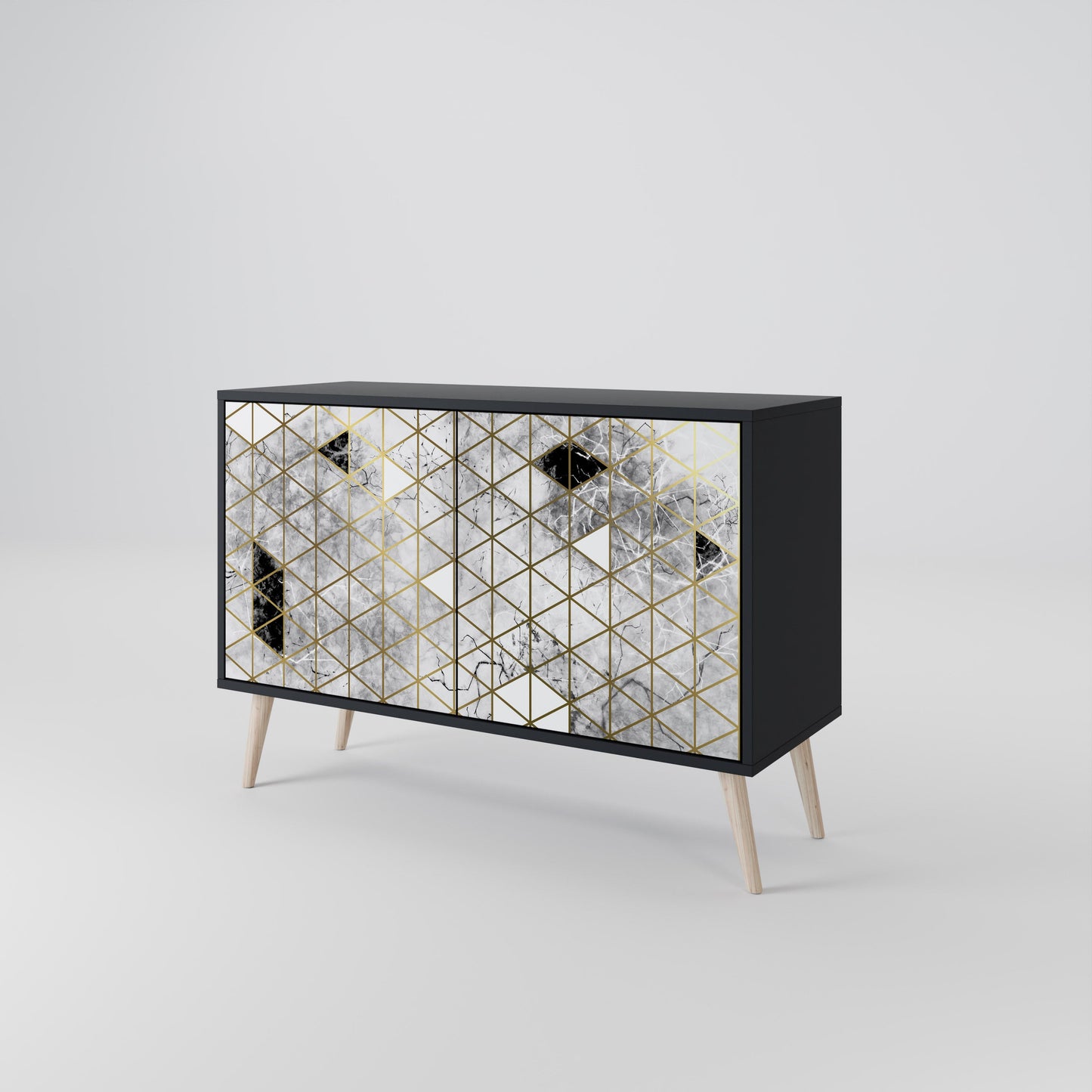 Credenza ASHEN ARIA a 2 ante in finitura nera