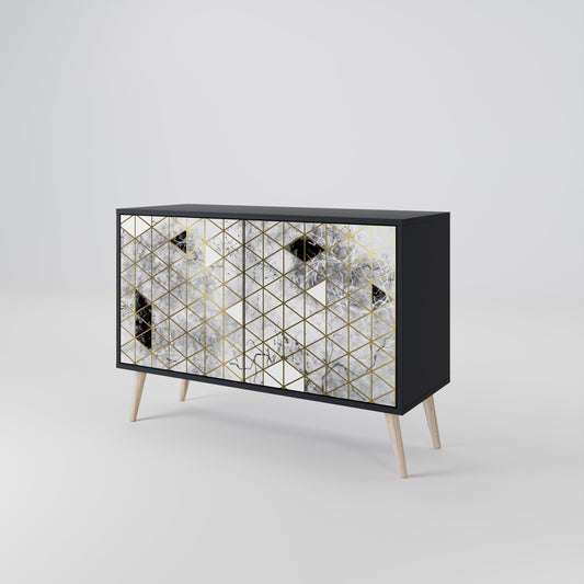 Credenza ASHEN ARIA a 2 ante in finitura nera