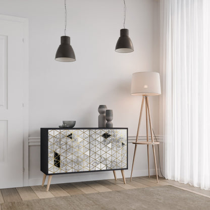 Credenza ASHEN ARIA a 2 ante in finitura nera