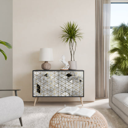 Credenza ASHEN ARIA a 2 ante in finitura nera