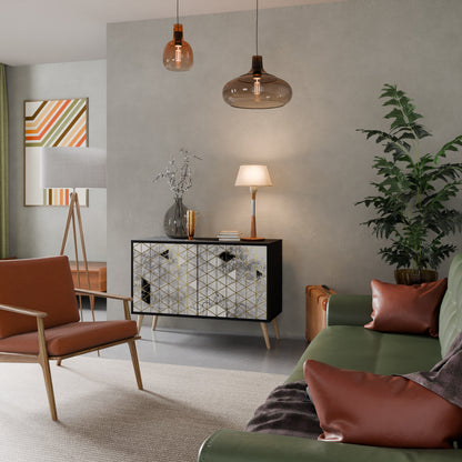 Credenza ASHEN ARIA a 2 ante in finitura nera