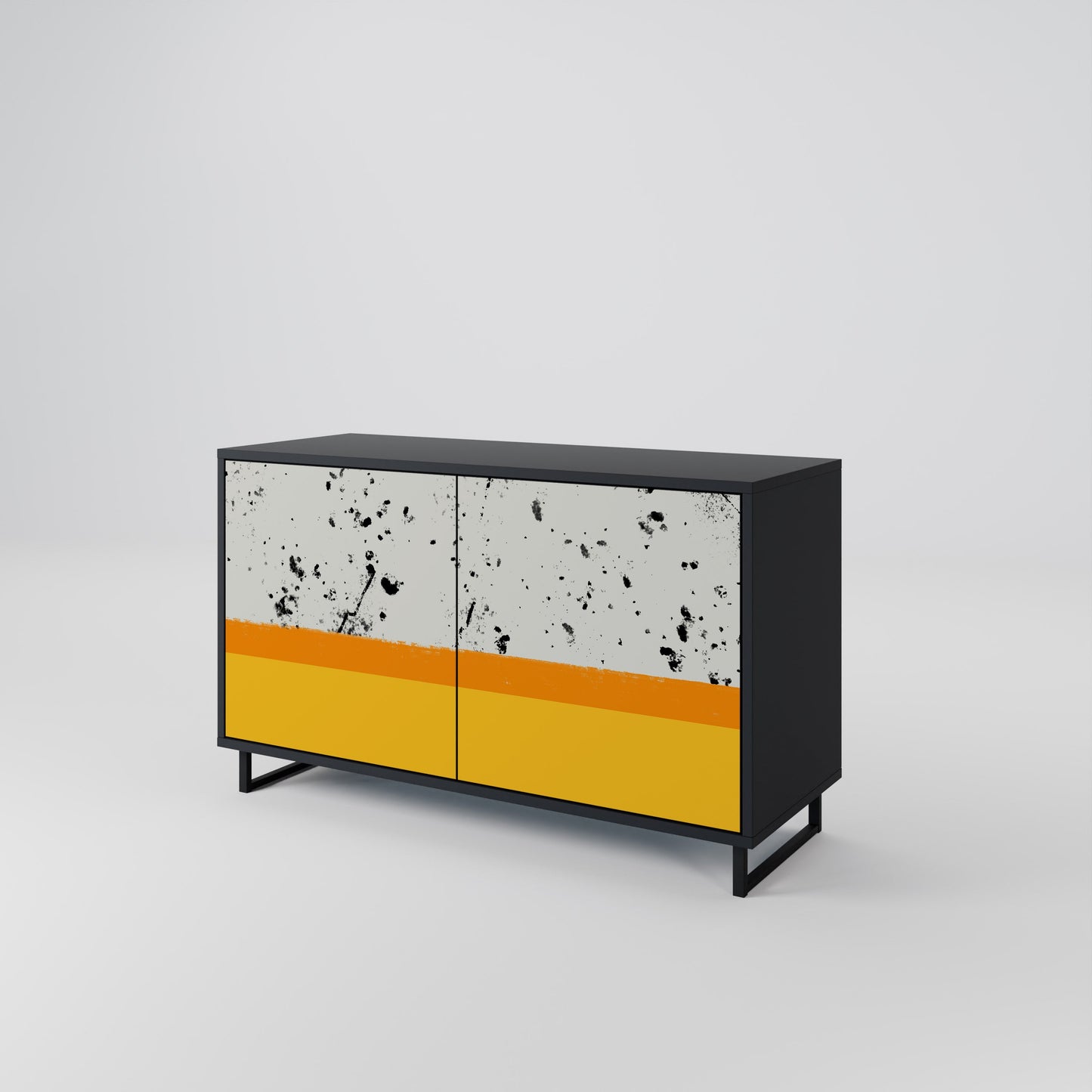 Credenza a 2 ante DYED BY ORANGE in finitura nera