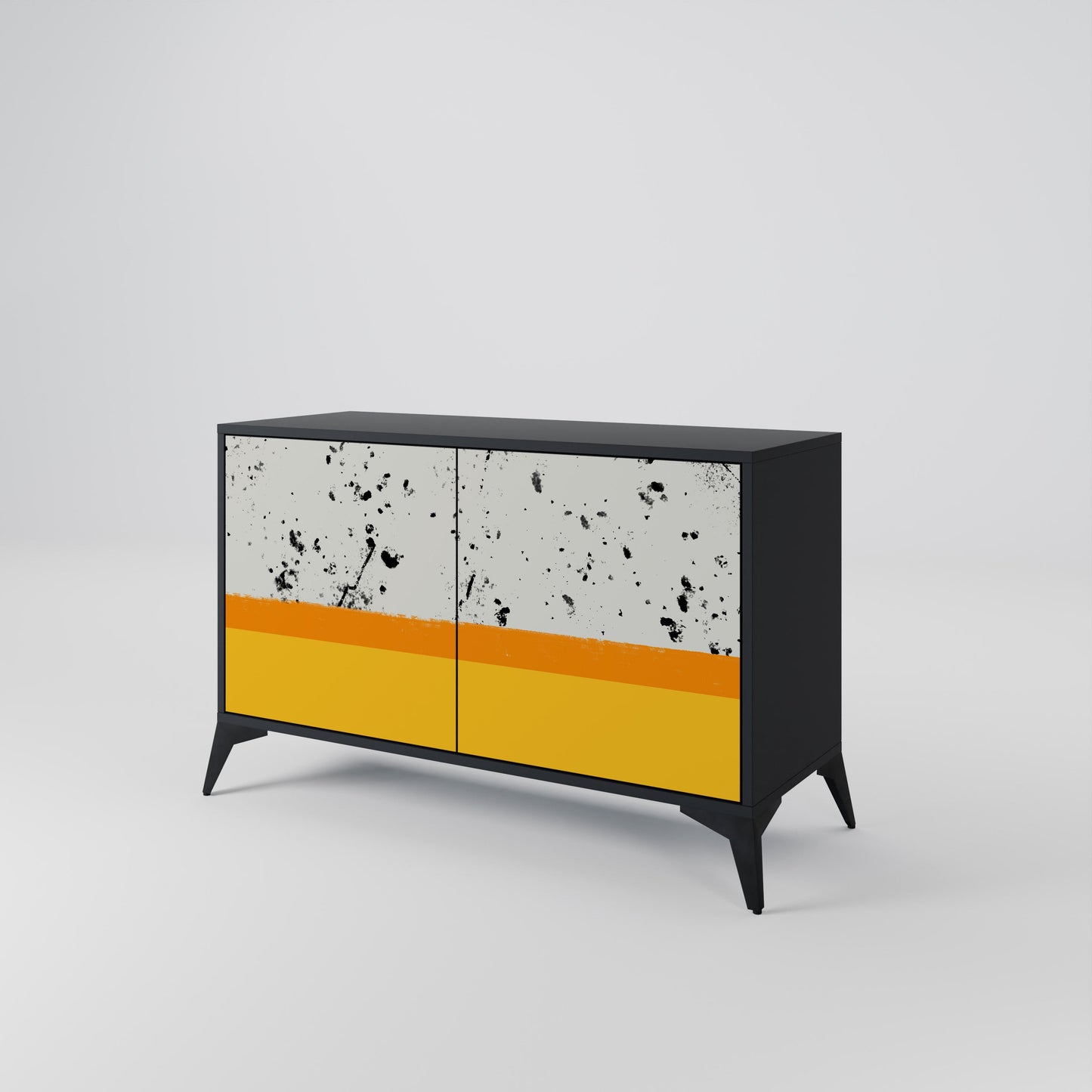 Credenza a 2 ante DYED BY ORANGE in finitura nera