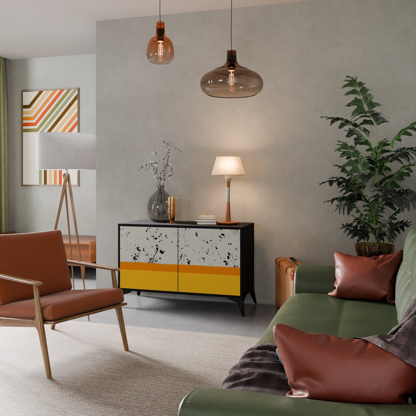 Credenza a 2 ante DYED BY ORANGE in finitura nera