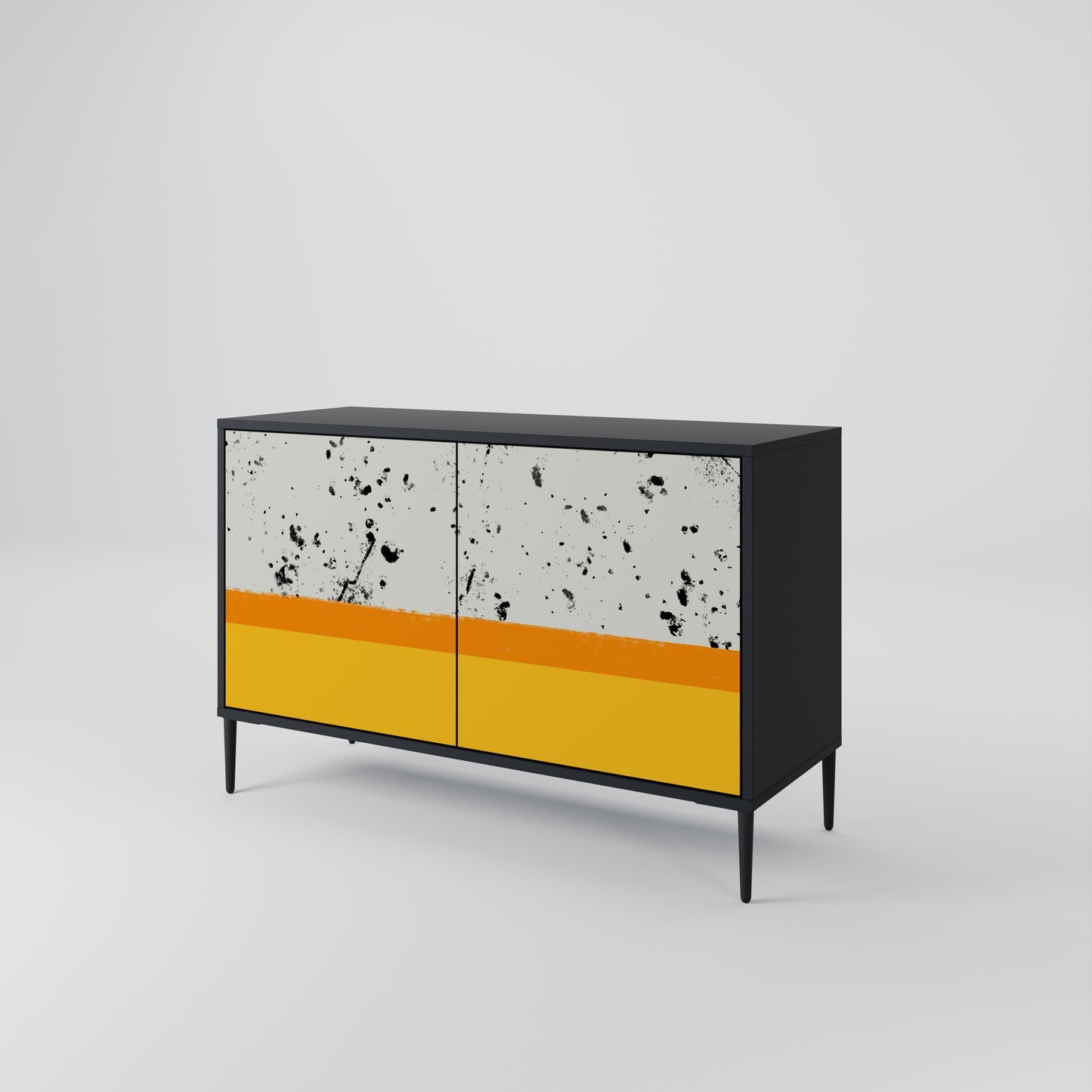 Credenza a 2 ante DYED BY ORANGE in finitura nera