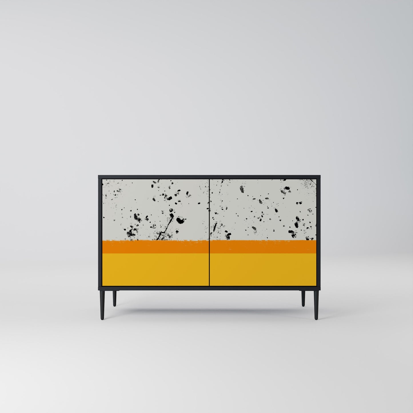 Credenza a 2 ante DYED BY ORANGE in finitura nera