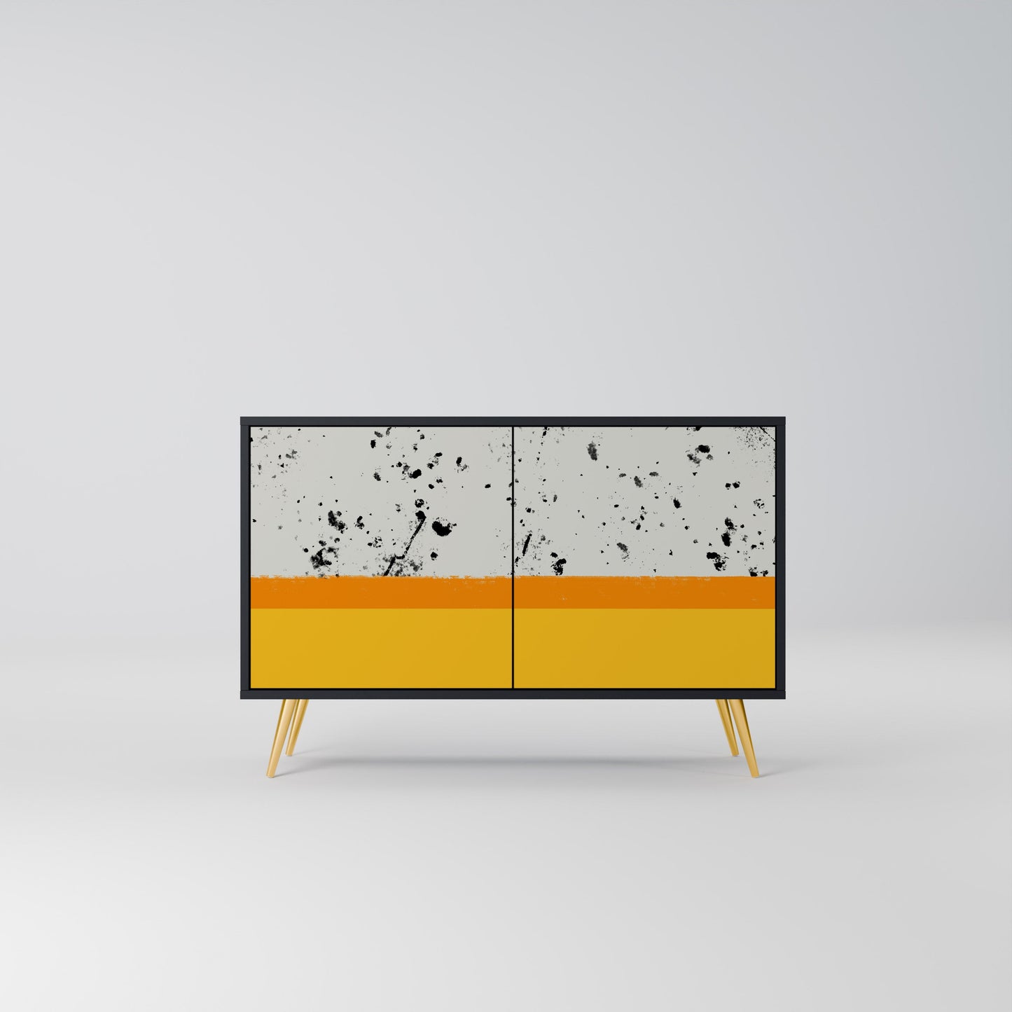 Credenza a 2 ante DYED BY ORANGE in finitura nera
