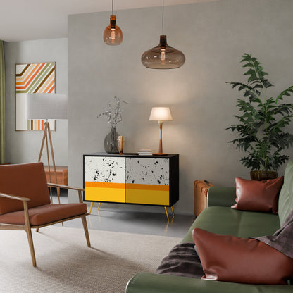 Credenza a 2 ante DYED BY ORANGE in finitura nera
