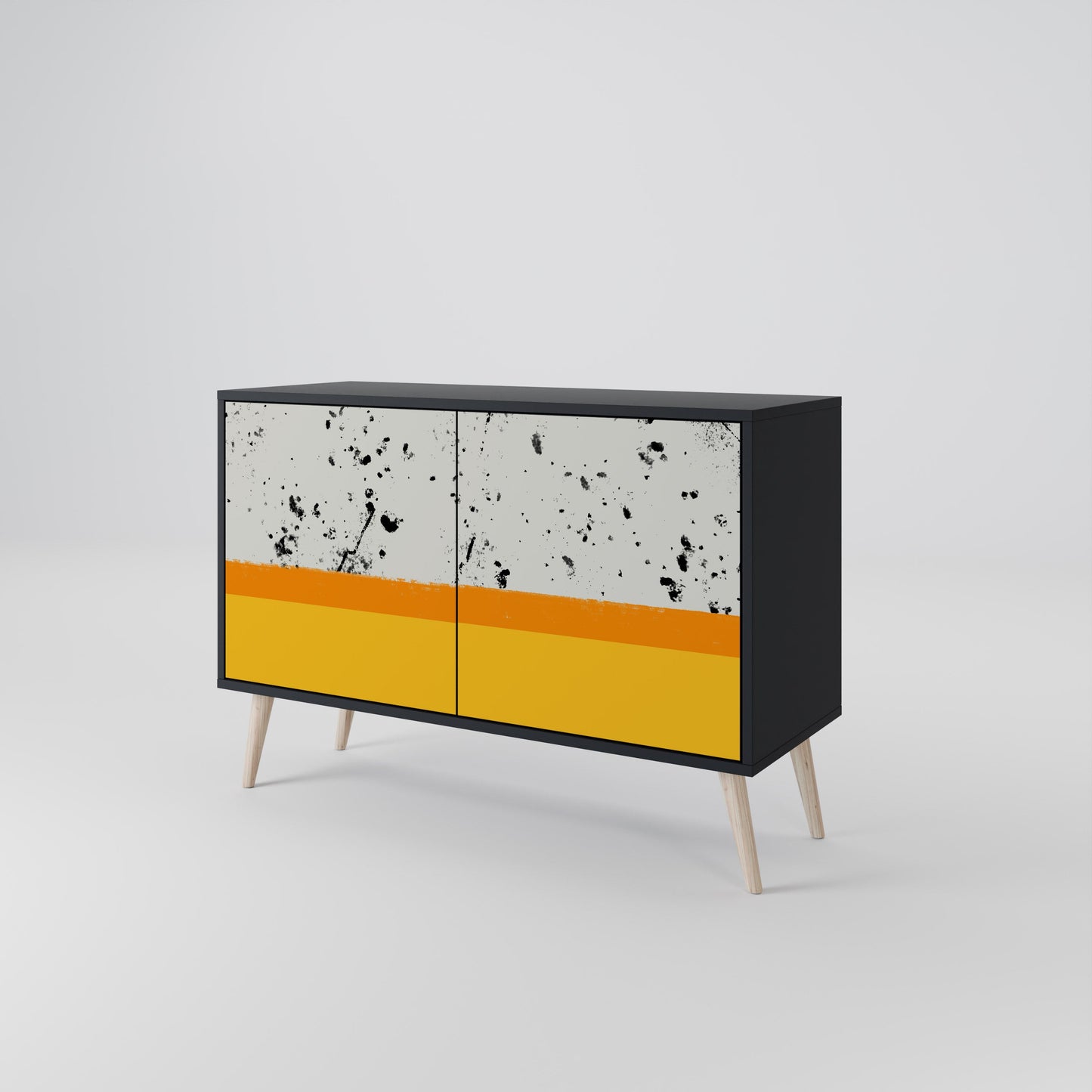 Credenza a 2 ante DYED BY ORANGE in finitura nera