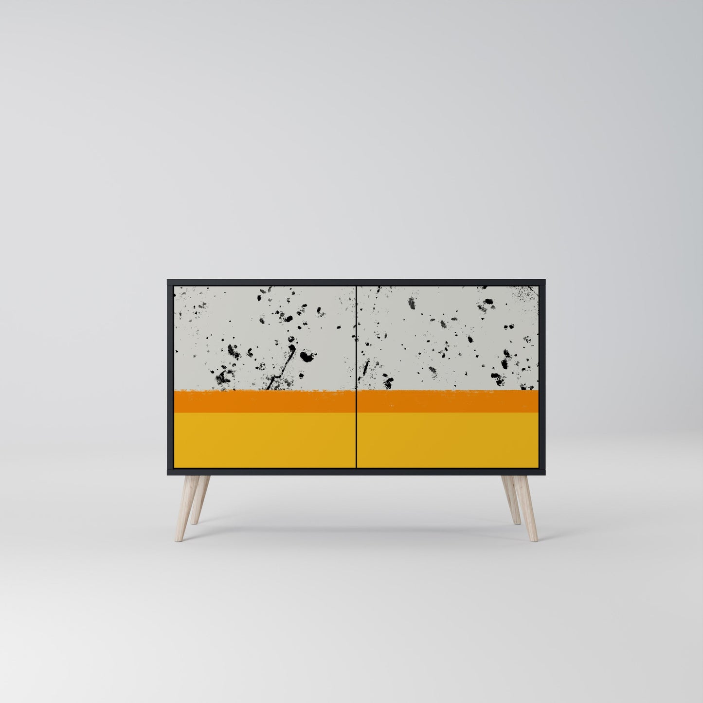 Credenza a 2 ante DYED BY ORANGE in finitura nera