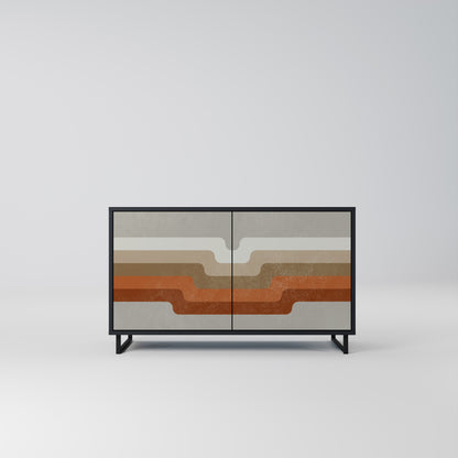 Credenza a 2 ante PECULIAR TRAIL in finitura nera
