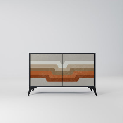 Credenza a 2 ante PECULIAR TRAIL in finitura nera