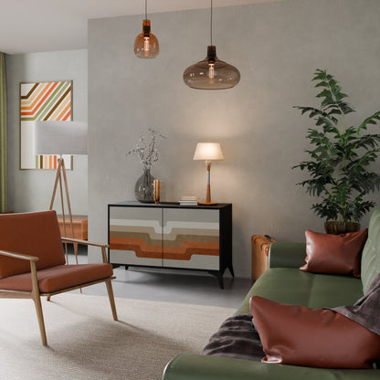 Credenza a 2 ante PECULIAR TRAIL in finitura nera