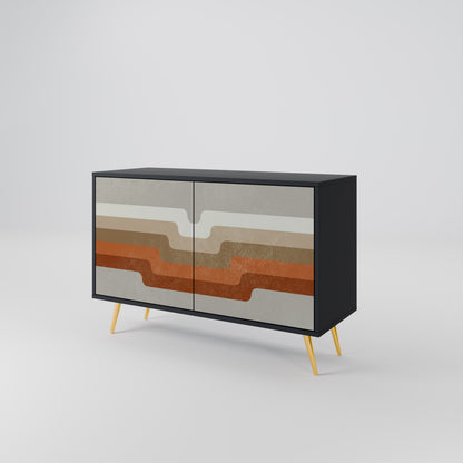 Credenza a 2 ante PECULIAR TRAIL in finitura nera