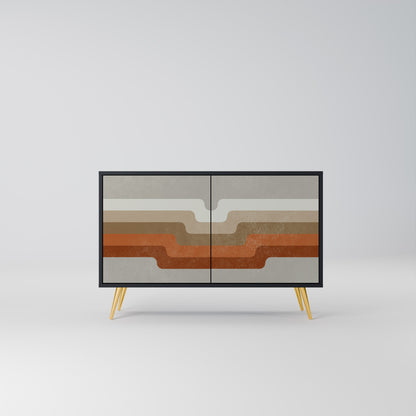 Credenza a 2 ante PECULIAR TRAIL in finitura nera